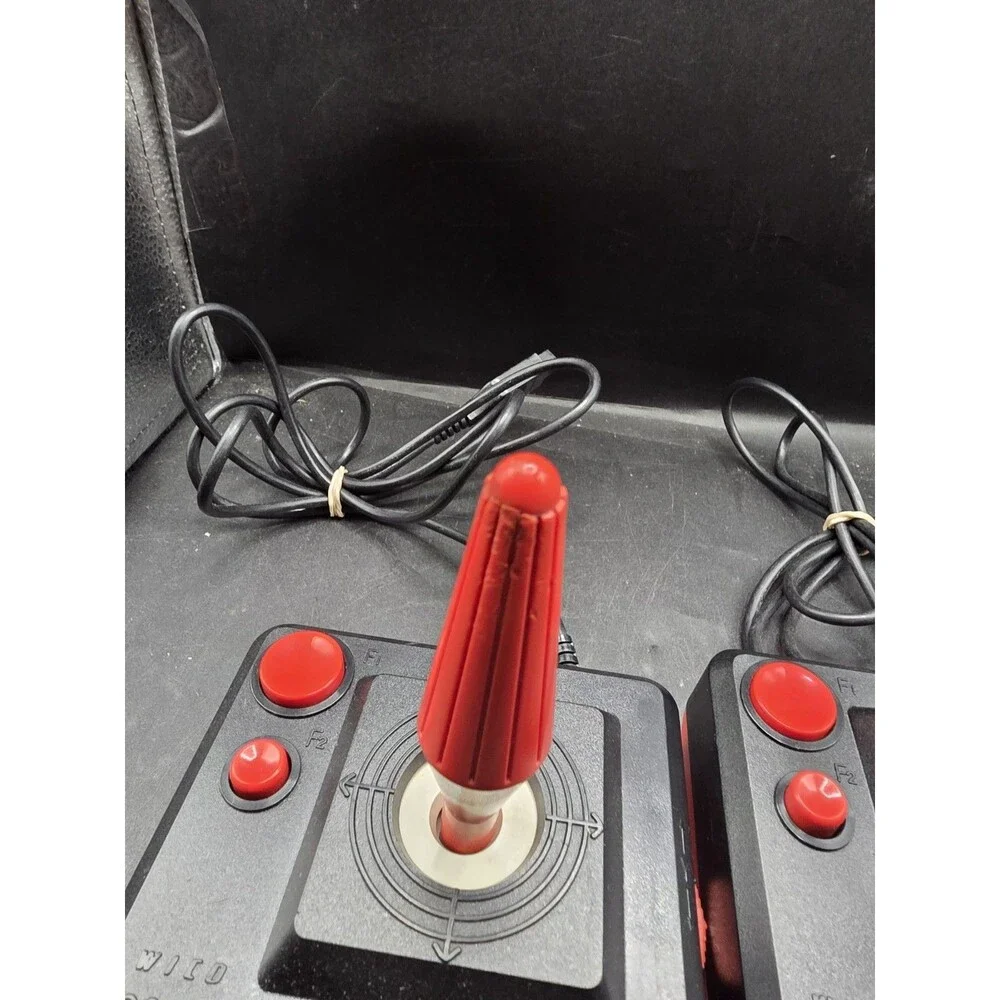Lot of 2 Wico Command Control Joysticks Atari 5200 Red Black Vintage UNTESTED